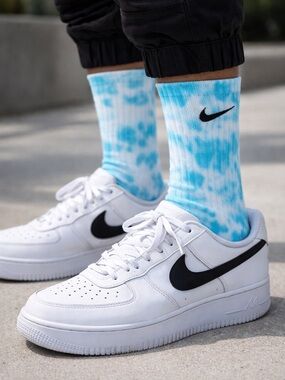 Nike Unisex Blue Tie-Dye Crew Socks